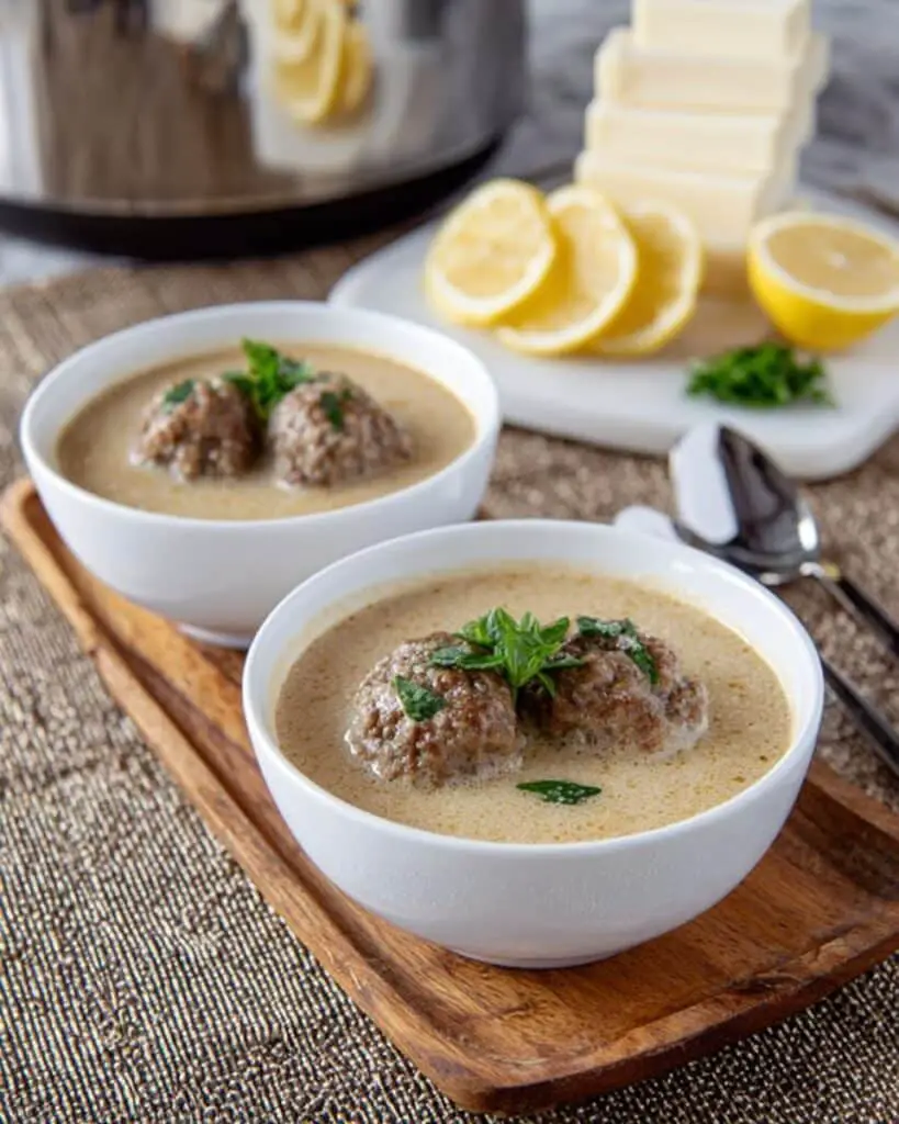 Giouvarlakia Soupa (Greek Beef and Rice Meatball Egg-Lemon Soup) Recipe