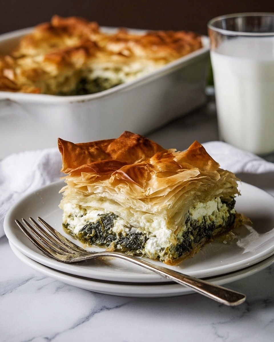 A white rectangular dish filled with multiple layers of thin, crispy, brown and golden phyllo dough sheets arranged unevenly, some edges folded and others slightly wrinkled, covering the dish top mostly, showing some light glossy texture from oil or butter. The phyllo layers vary in color from light golden to dark golden brown, giving a flaky and crunchy look with some puffed parts. The dish sits on a white marbled surface. photo taken with an iphone --ar 4:5 --v 7