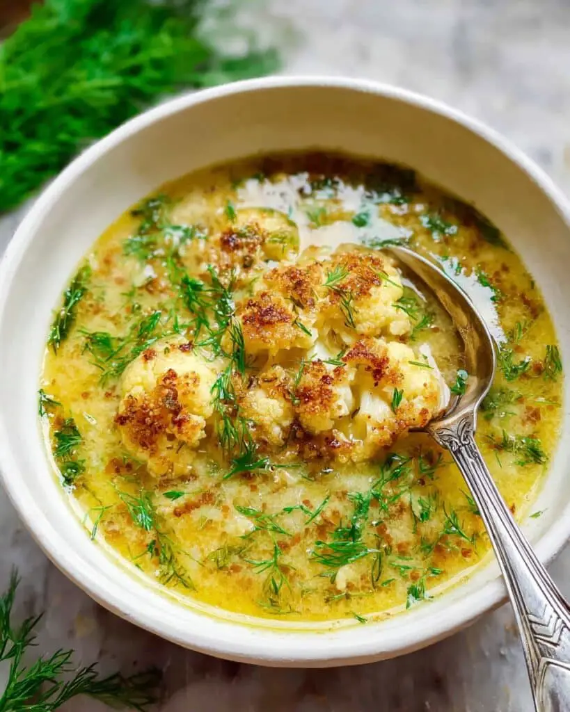 Roasted Cauliflower Soup with Mediterranean Spices Recipe
