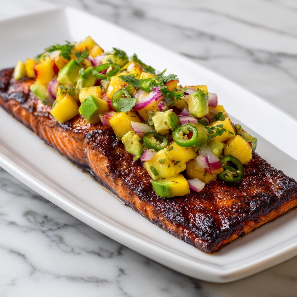 The image shows four thick orange-brown fish fillets cooking on a black perforated grilling tray. Each fillet is evenly spaced in a row on the tray, which sits on a grill with visible metal grates underneath. There is white smoke rising and swirling around the fillets, creating a smoky effect that partially covers them. The edges of the fillets have a slightly crispy look, with some dark char spots. The background is a white marbled texture. photo taken with an iphone --ar 4:5 --v 7