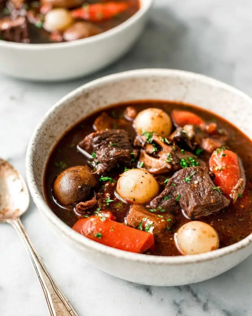 Beef Bourguignon Stew with Red Wine Recipe