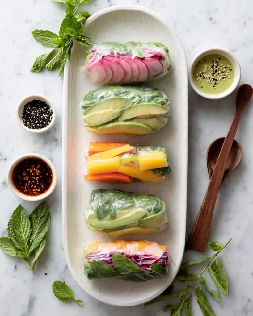 Vegetable Summer Rolls with Basil Coconut Sauce Recipe