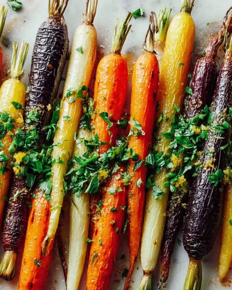 Roasted Rainbow Carrots with Tahini and Gremolata Recipe