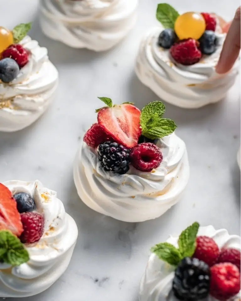 Mini Coconut Pavlovas with Fresh Fruit Recipe