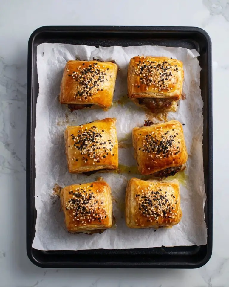 Beef Sausage Rolls with Puff Pastry Recipe
