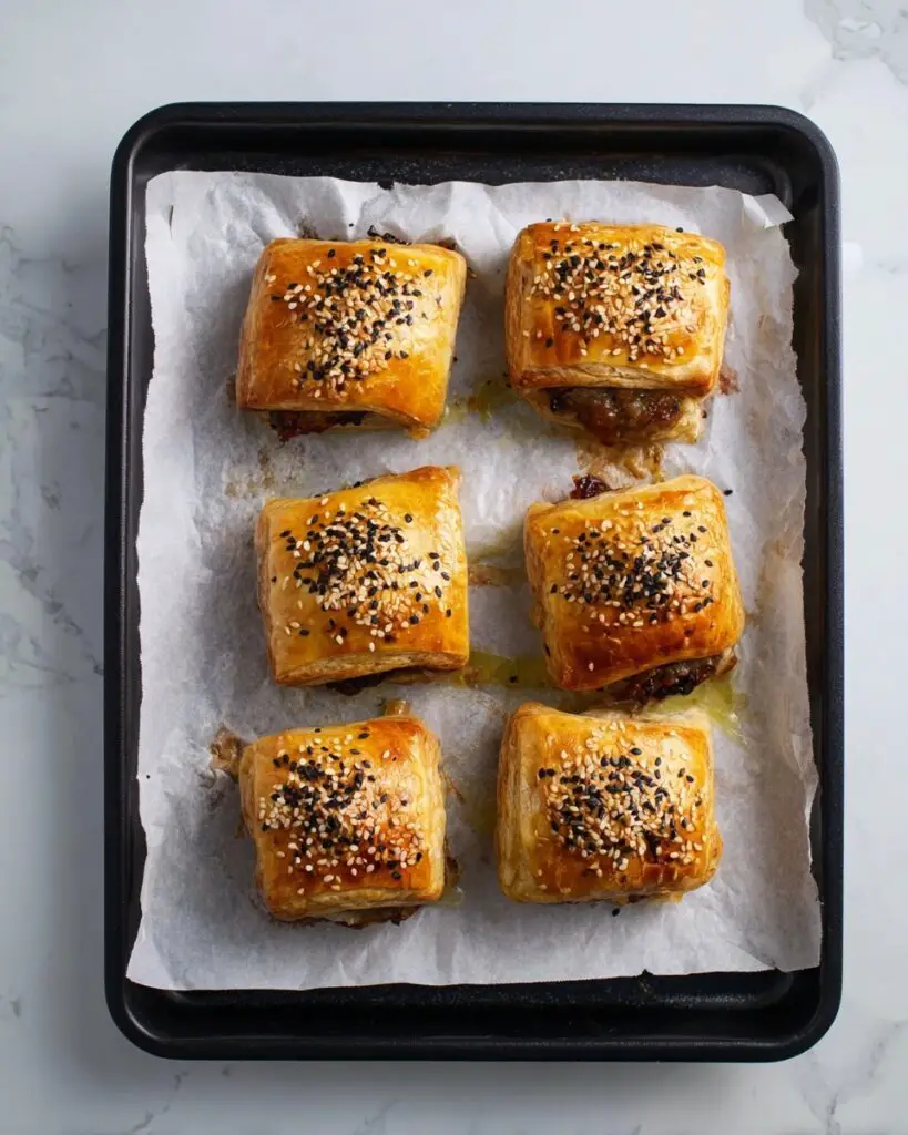 Beef Sausage Rolls with Puff Pastry Recipe