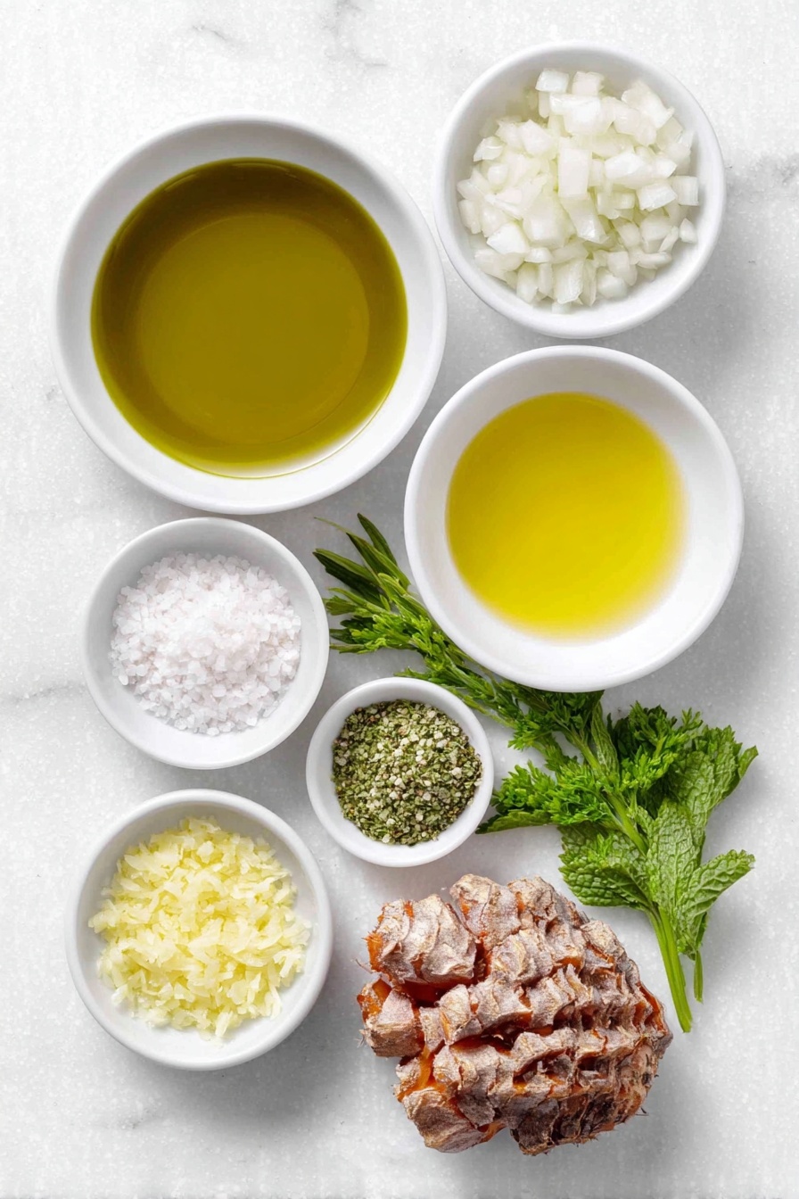 Flat lay of a small white ceramic bowl of extra-virgin olive oil, a small white ceramic bowl of sherry vinegar, a small white ceramic bowl of minced shallot, a small white ceramic bowl of smooth Dijon mustard, a small white ceramic bowl of golden honey, a small white ceramic bowl with grated lemon zest, a small white ceramic bowl of sea salt, a small white ceramic bowl of freshly cracked black pepper, a peeled whole red beet resting beside a pile of freshly grated red beet, a peeled whole large carrot beside a pile of freshly grated carrot, a small bunch of chopped fresh flat leaf parsley, a small bunch of chopped fresh mint placed on a clean white marble surface, soft natural light, photo taken with an iPhone, professional food photography style, fresh ingredients, white ceramic bowls, no bottles, no duplicates, no utensils, no packaging --ar 2:3 --v 7 --p m7354615311229779997 - Grated Beet Salad with Fresh Herbs, beet salad recipe, healthy beet salad, fresh herb salad, easy vegetable salads