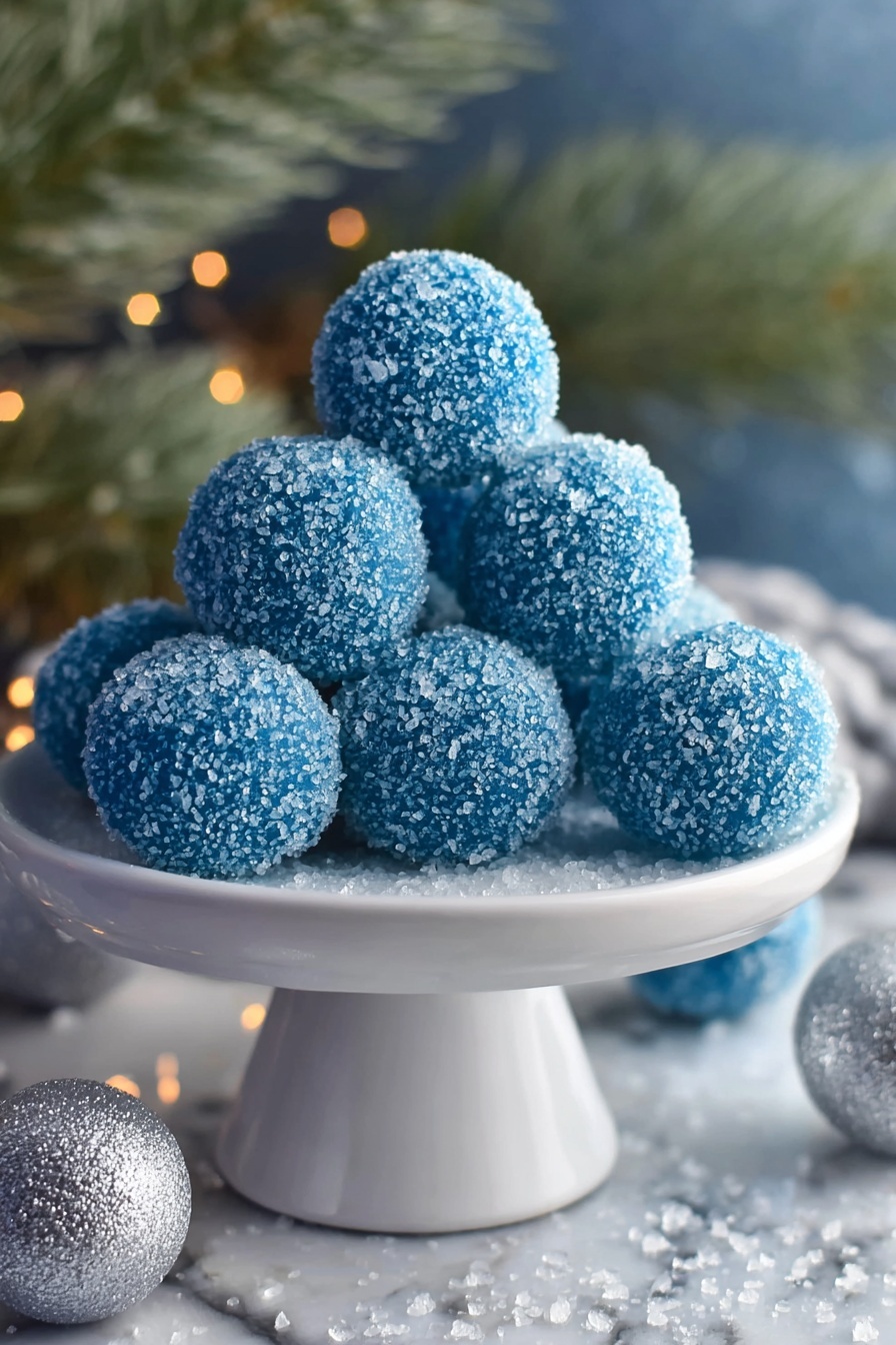 Blue Christmas Chocolate Truffles Recipe - Serving