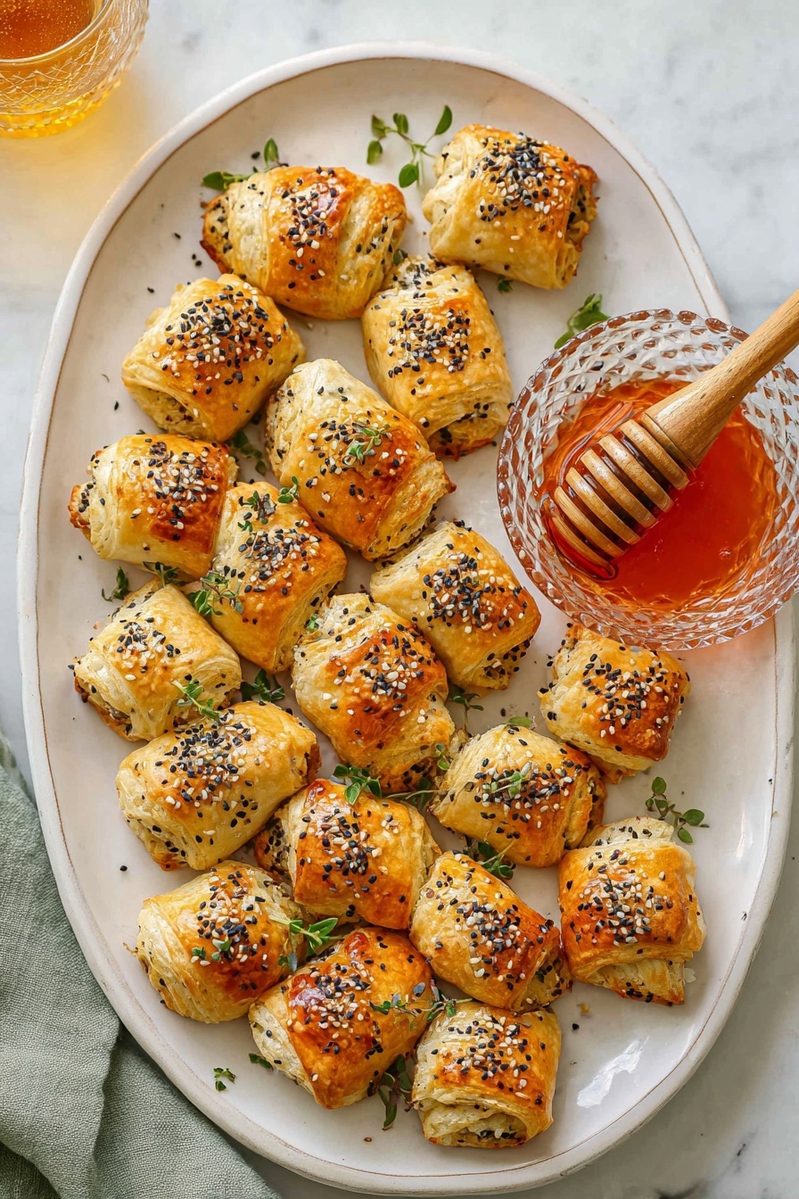 Hot Honey Sausage Rolls with Thyme Recipe - Serving