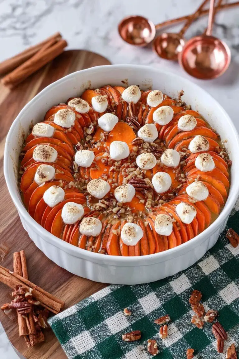 Sweet Potatoes with Spiced Marshmallow Topping Recipe
