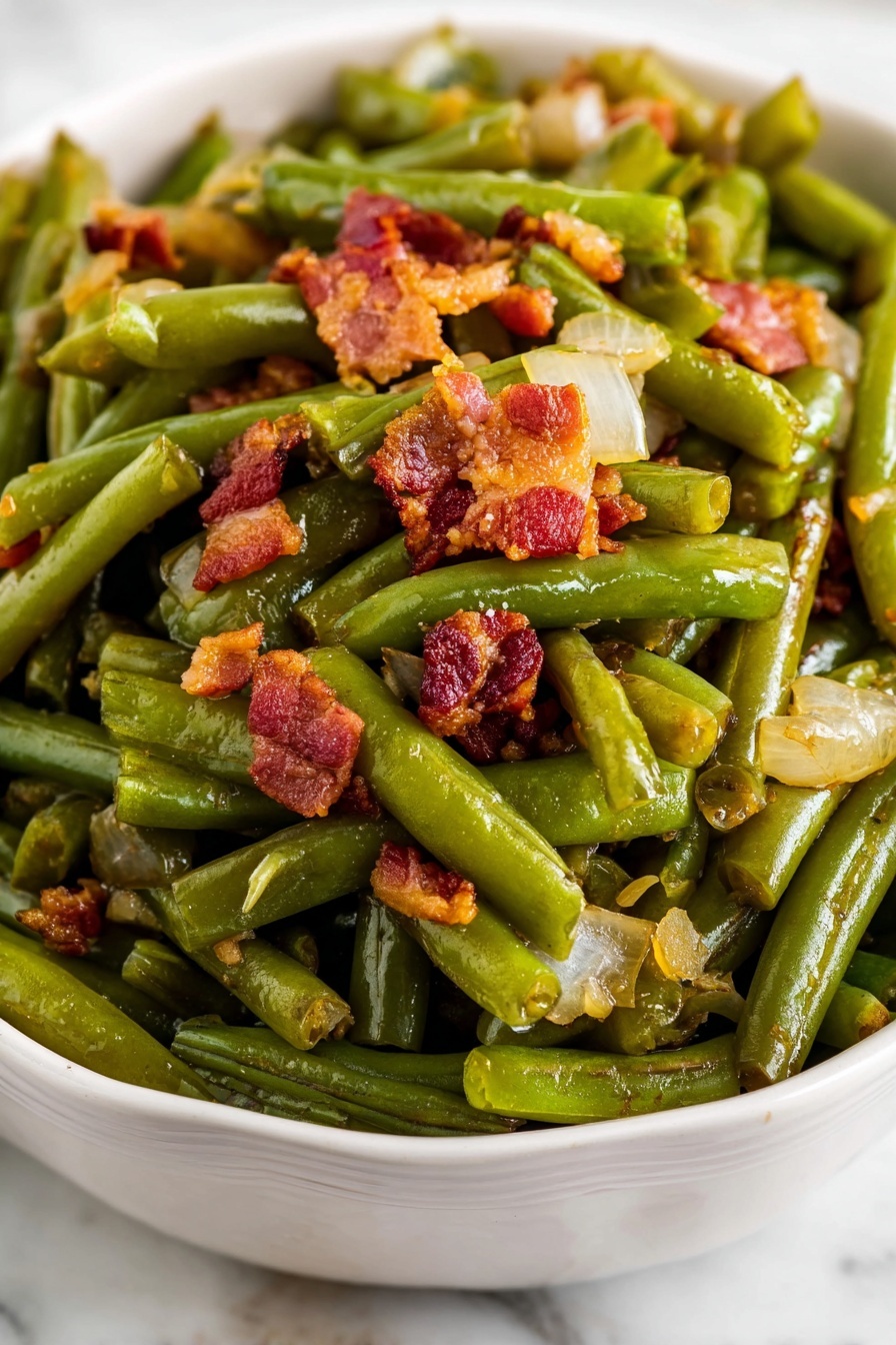 Slow Cooker Green Beans with Bacon Recipe - Serving