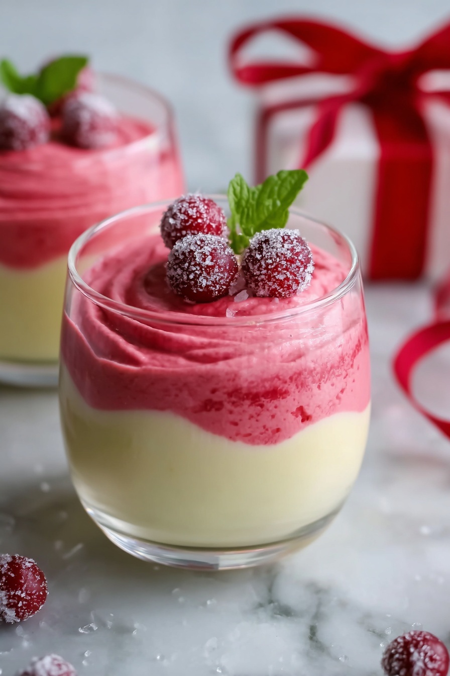 Festive Cranberry Mousse Cups Recipe - Serving