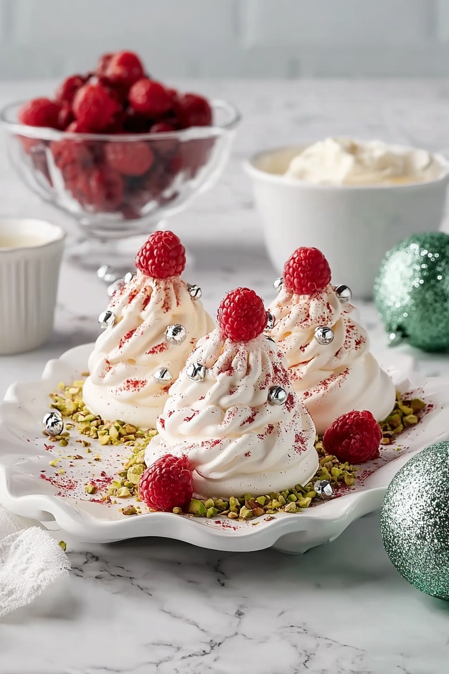 Christmas Mini Pavlova Trees Recipe - Serving