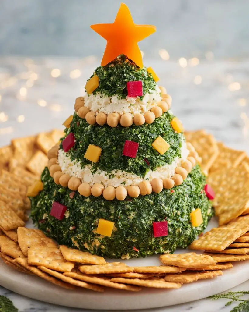 Festive Christmas Tree Cheese Ball Recipe