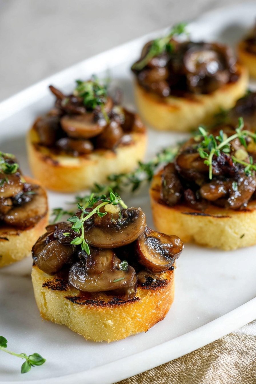 Mushroom Thyme Crostini Recipe - Serving