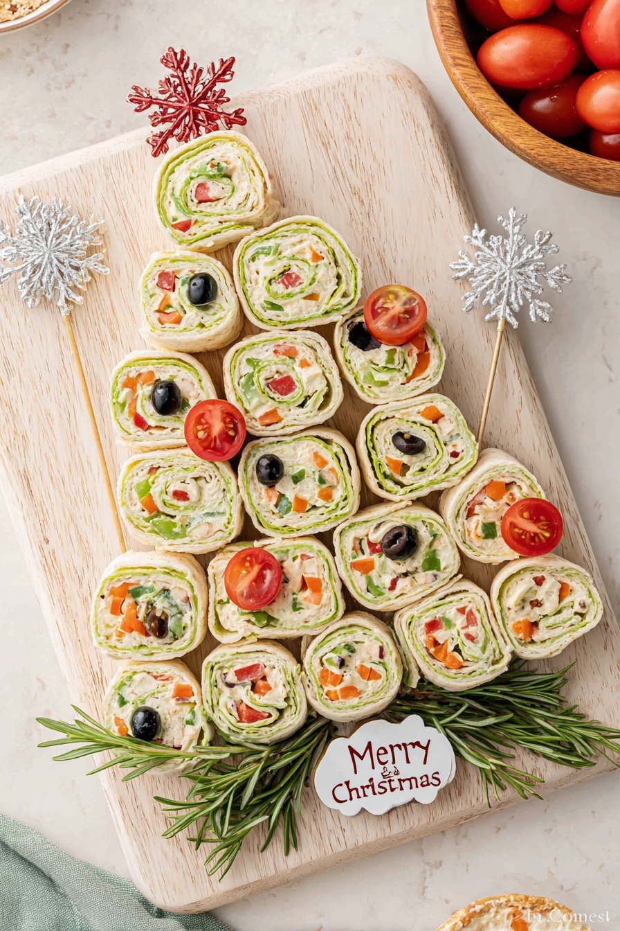 Christmas Tree Cream Cheese Pinwheels Recipe - Serving