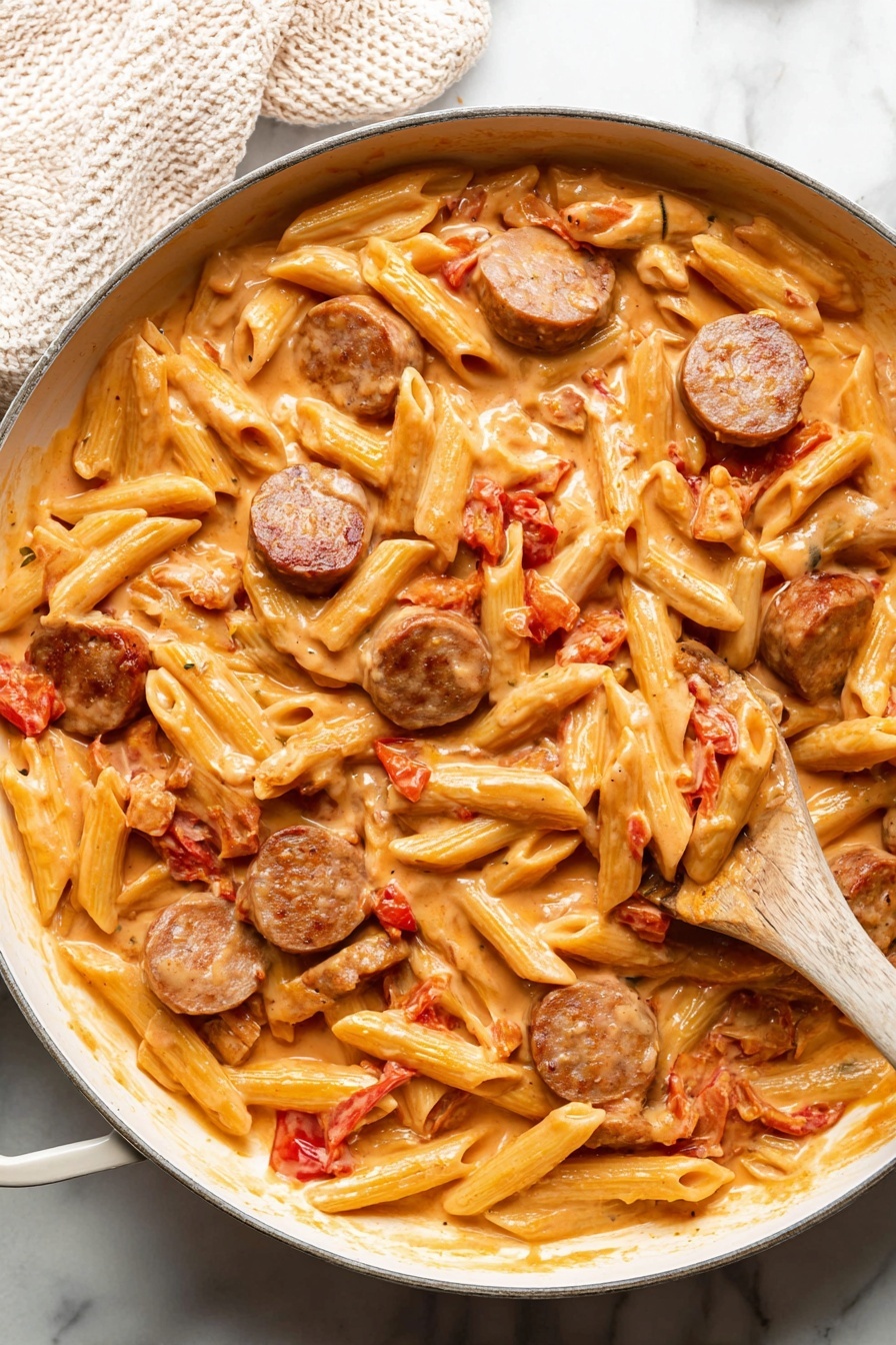 Cheesy Kielbasa Pasta Recipe - Serving