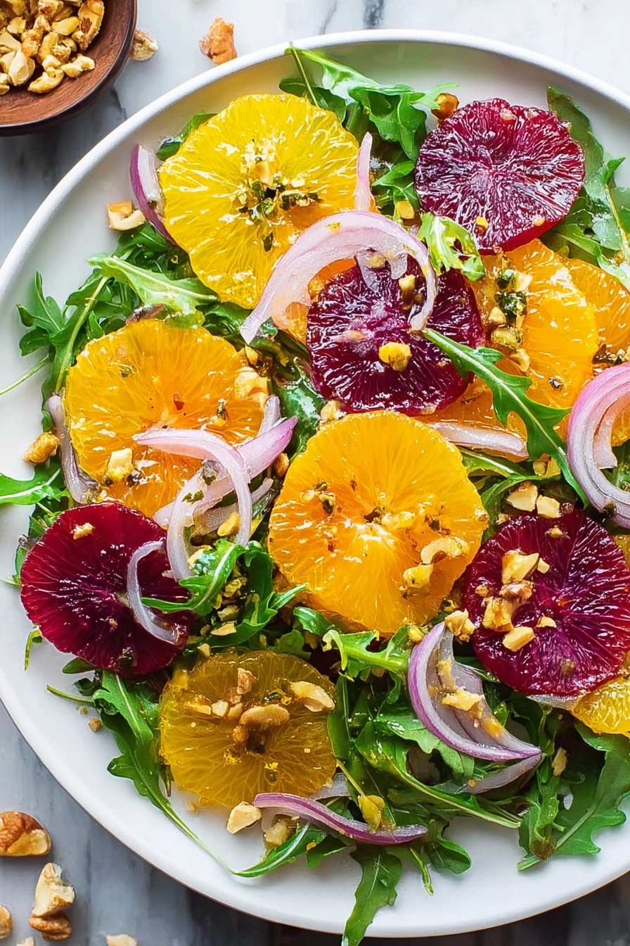 Citrus Salad with Walnuts and Arugula Recipe - Serving