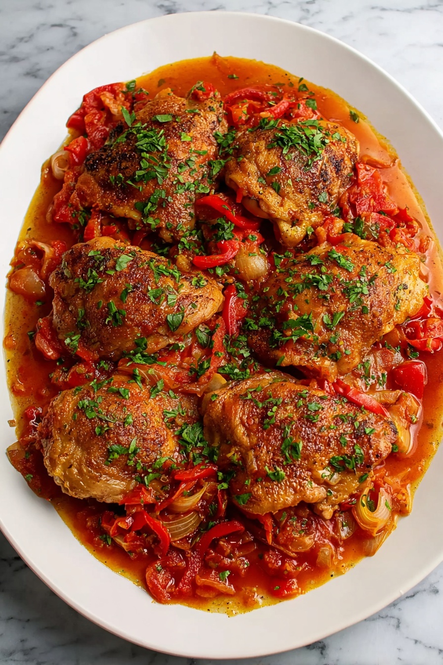 Chicken Cacciatore with Red Peppers Recipe - Serving