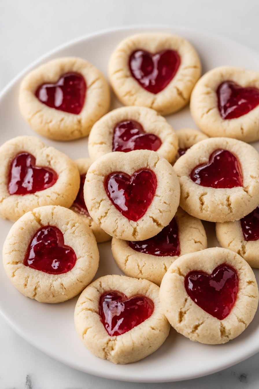 Thumbprint Heart Cookies Recipe - Serving