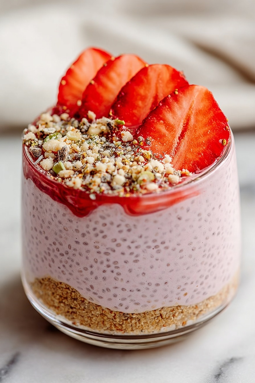 Strawberry Chia Pudding with Almond Coconut Crumble Recipe - Serving