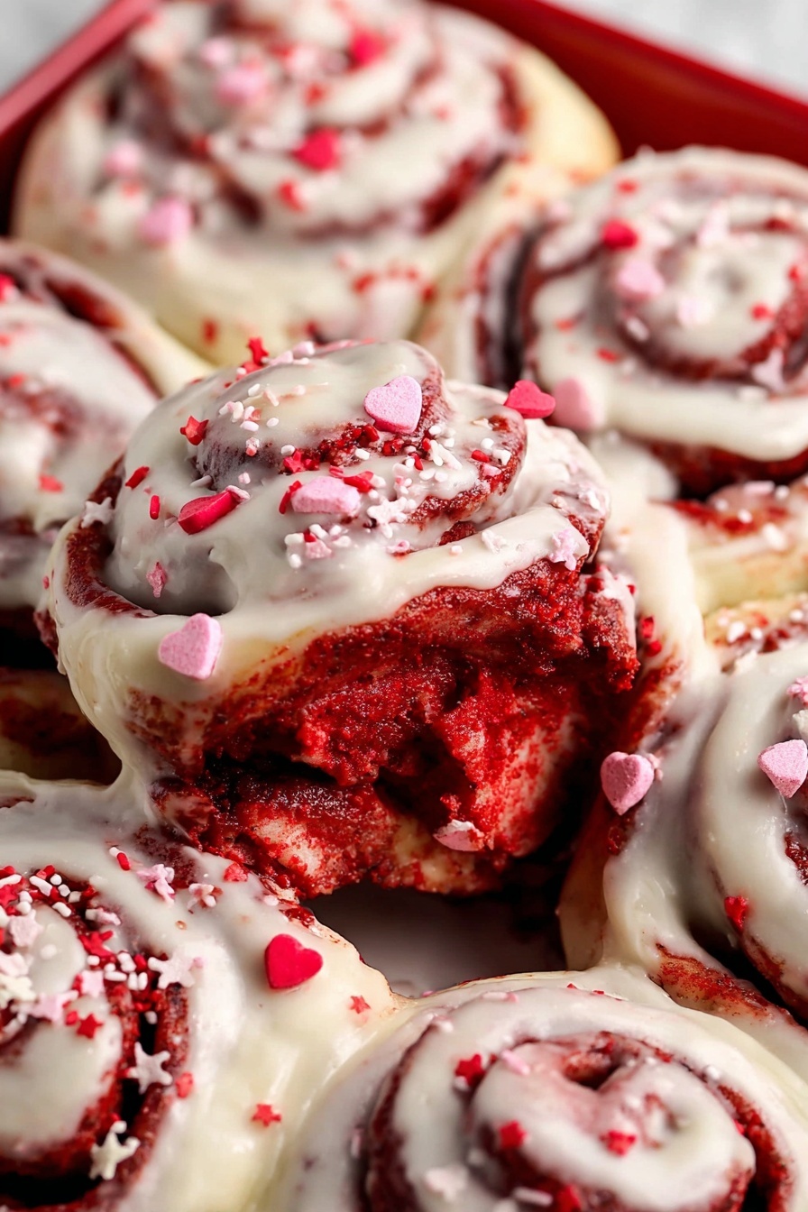 Red Velvet Cinnamon Rolls Recipe - Serving