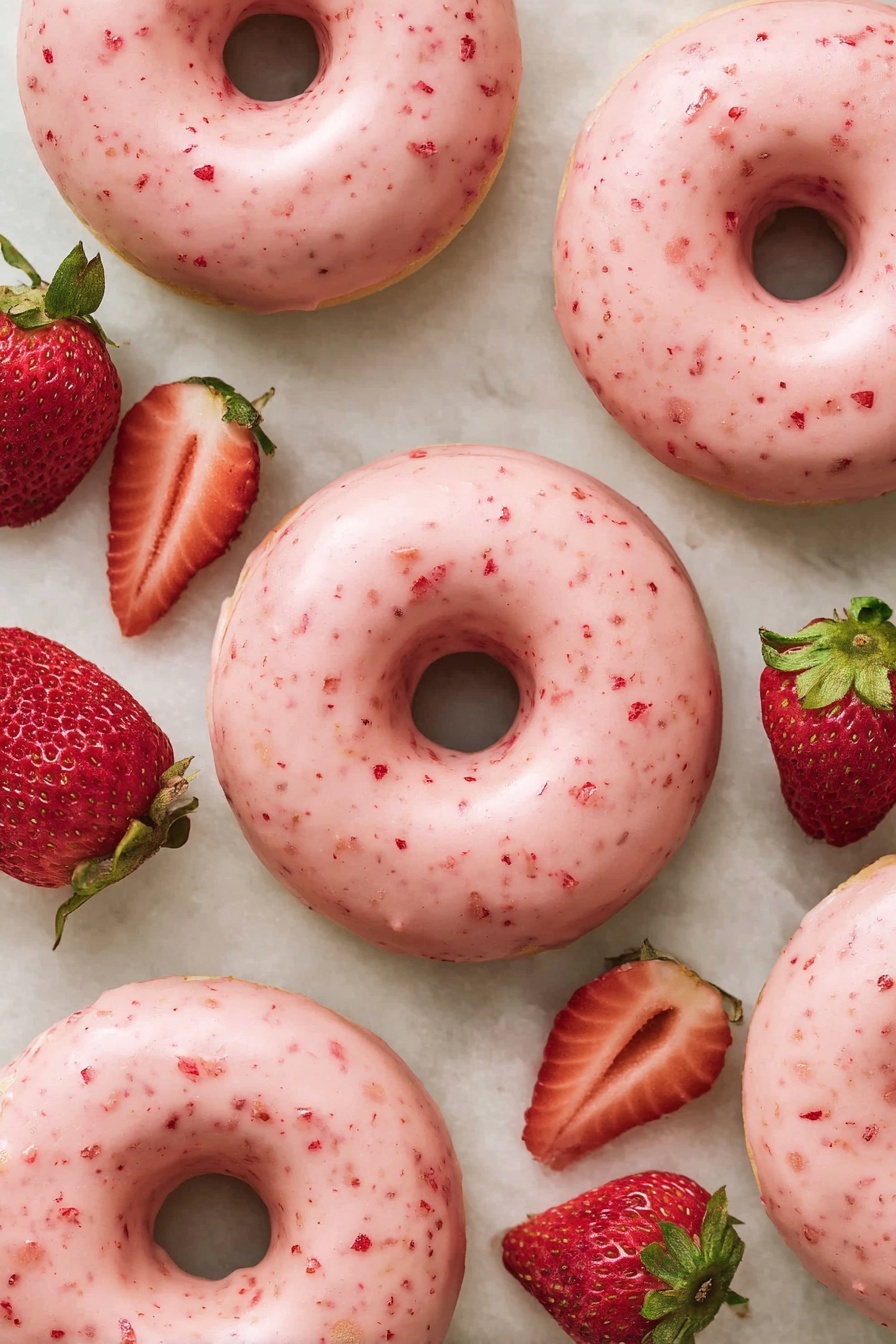 Strawberry Glazed Donuts Recipe - Serving