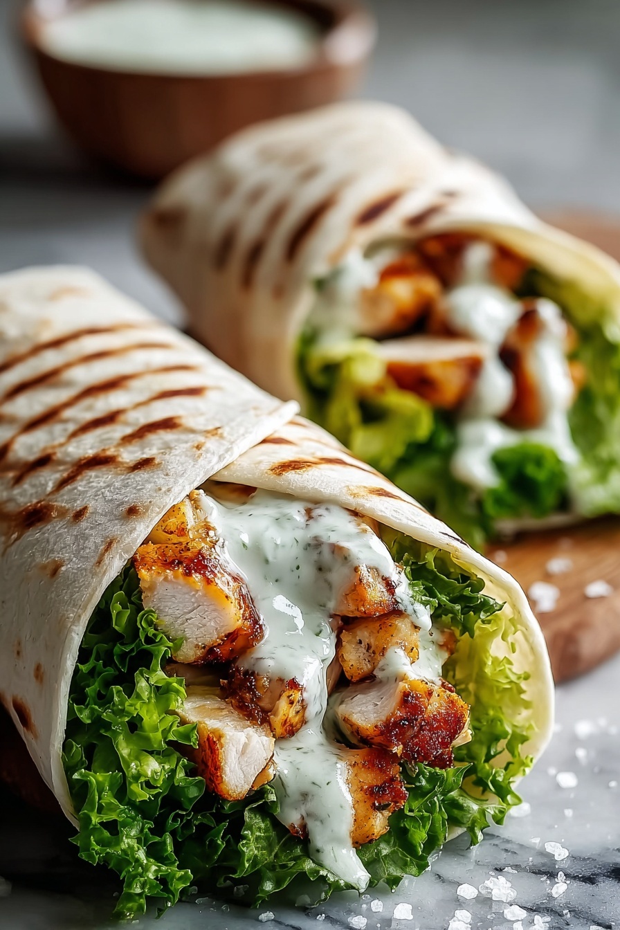 Chicken Caesar Wraps Recipe - Serving